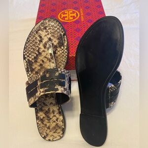 Tory Burch Snakeskin Slide Sandals